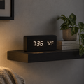 Wood-Grain LED Desk Clock