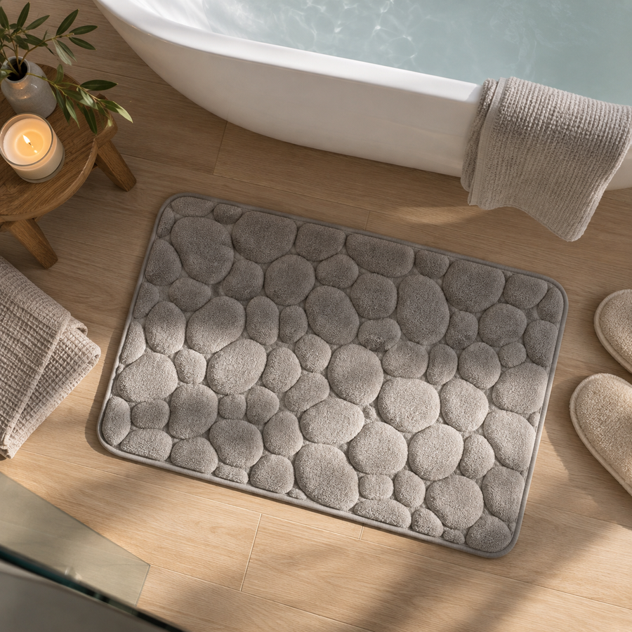 Cobblestone Textured Memory Foam Accent Mat