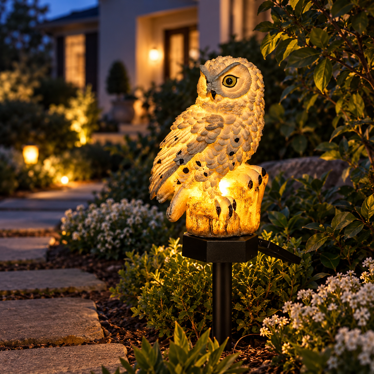 Solar Owl Garden Stake Light — Waterproof LED Outdoor Decor